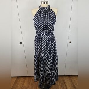 Stylish Navy Floral Maxi Dress